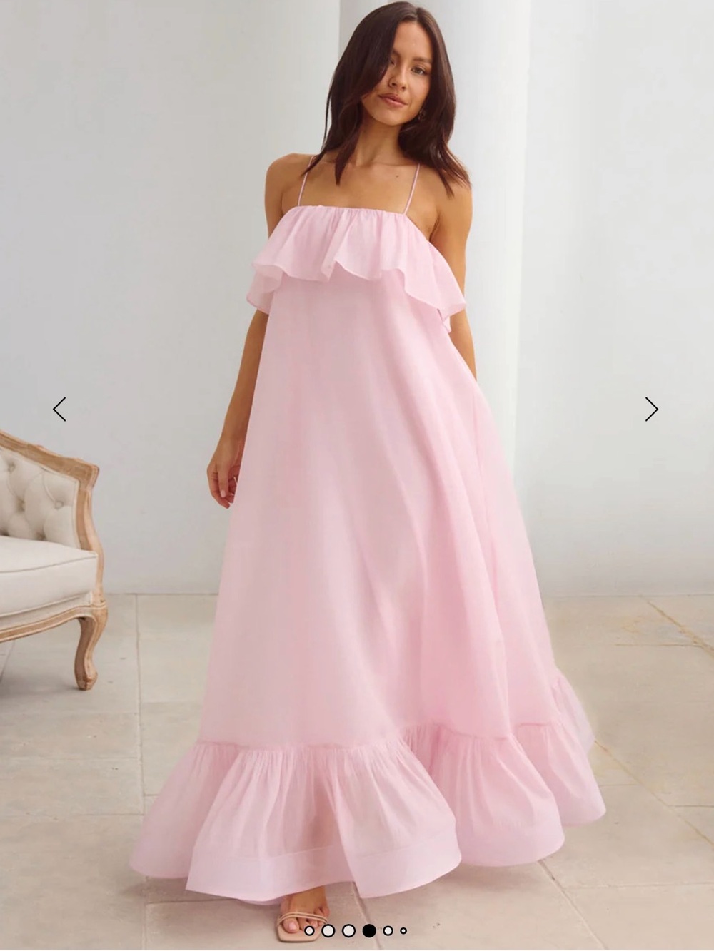 Hello Molly Pink Ruffle Maxi Dress
